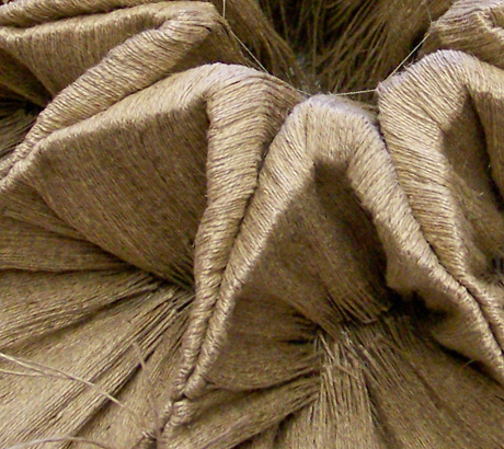 sculptures textiles en fibre de lin